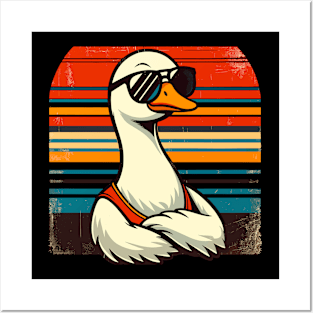 Silly Goose in Sunglasses Pun Meme Pool Funny Goose Posters and Art